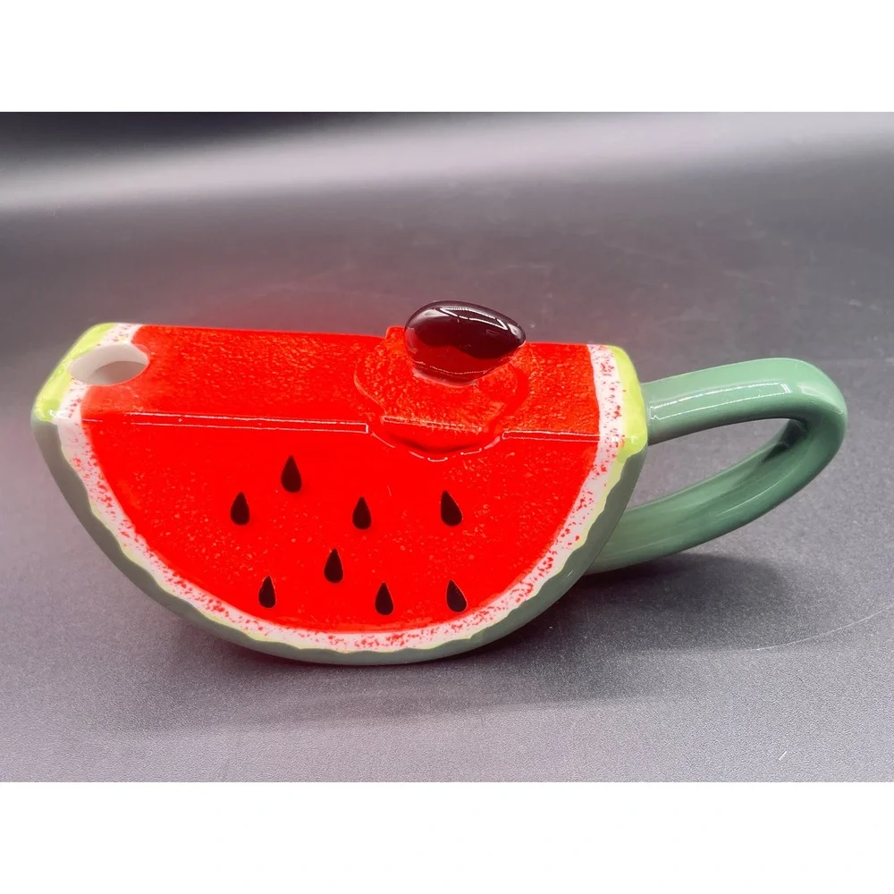Watermelon Ceramic Serving Set Divided Tray Creamer Sugar Summer Decor 3pc 9